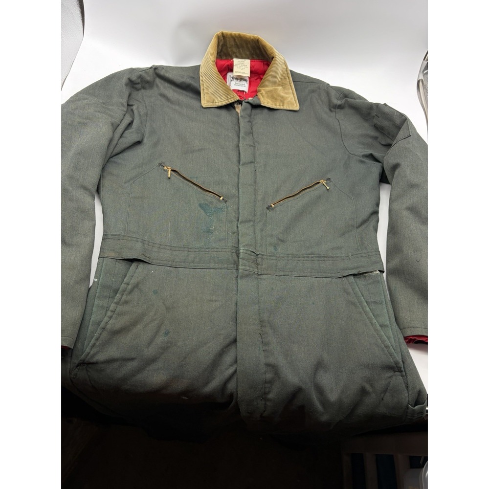 Walls Zero Zone Insulated Coveralls Size M 38-40 Green Vintage Made USA Workwear - Picture 10 of 10